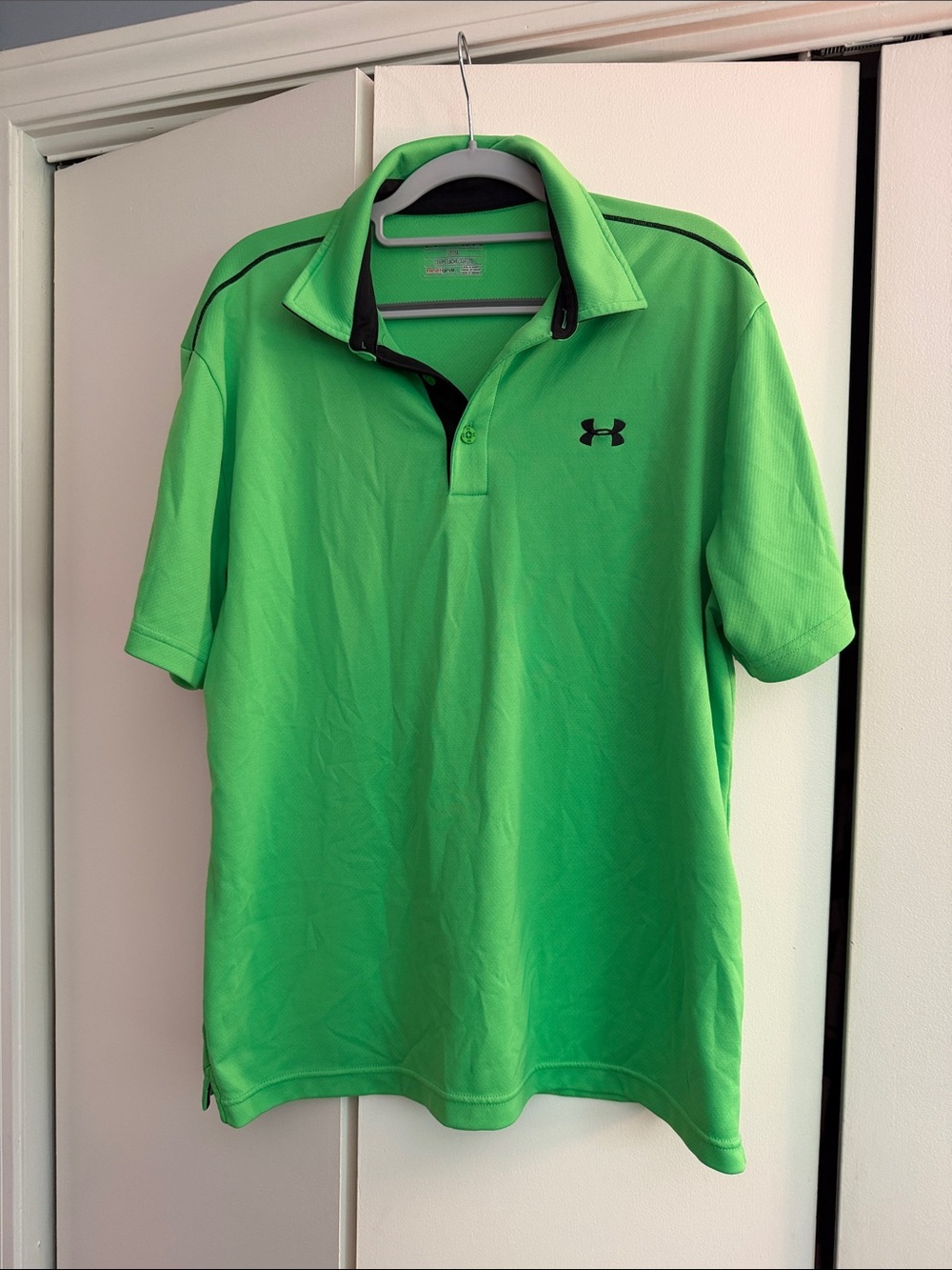 Under Armour Bright Green Men’s Polo with Black Accents